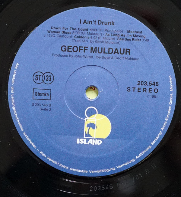 Geoff Muldaur And The Nite Lites : I Ain't Drunk (LP, Album)
