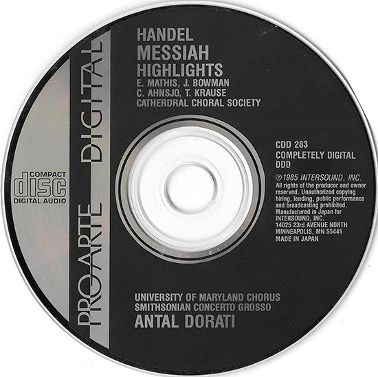 Georg Friedrich Händel - Cathedral Choral Society - University Of Maryland Chorus - Smithsonian Concerto Grosso : Messiah Highlights (CD, Album)