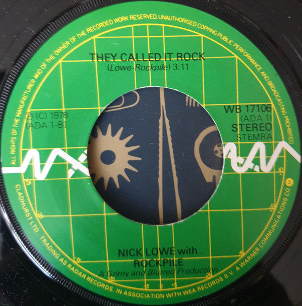 Nick Lowe : I Love The Sound Of Breaking Glass (7", Single, Mat)