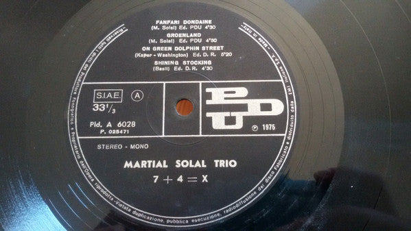 Martial Solal Trio : 7 + 4 = X (LP, Mono)