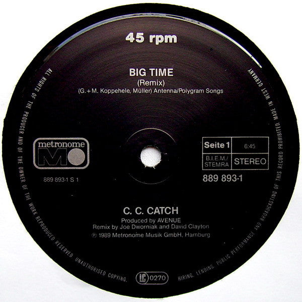 C.C. Catch : Big Time (12", Single)