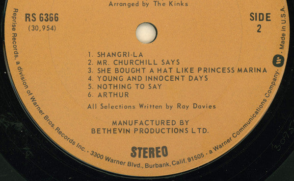 The Kinks : Arthur Or The Decline And Fall Of The British Empire (LP, Album, RP, Gat)