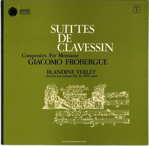 Blandine Verlet, Johann Jakob Froberger : Suittes de Clavessin (LP)