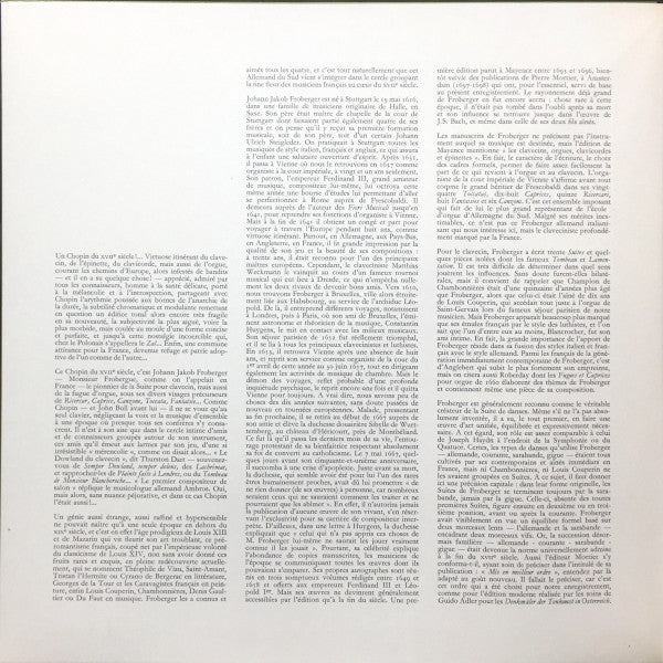 Blandine Verlet, Johann Jakob Froberger : Suittes de Clavessin (LP)