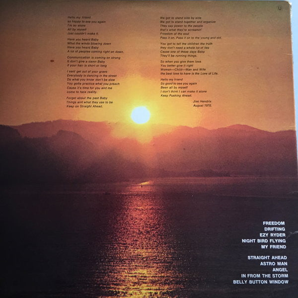 Jimi Hendrix : The Cry Of Love (LP, Album, Gat)