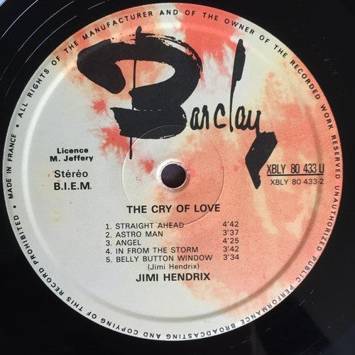 Jimi Hendrix : The Cry Of Love (LP, Album, Gat)