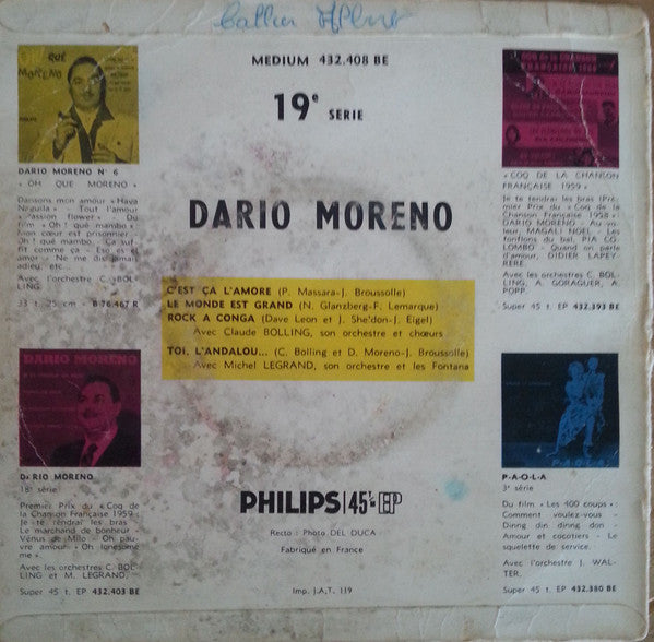Dario Moreno : C'est Ça L'Amore / Rock A Conga (7", EP)