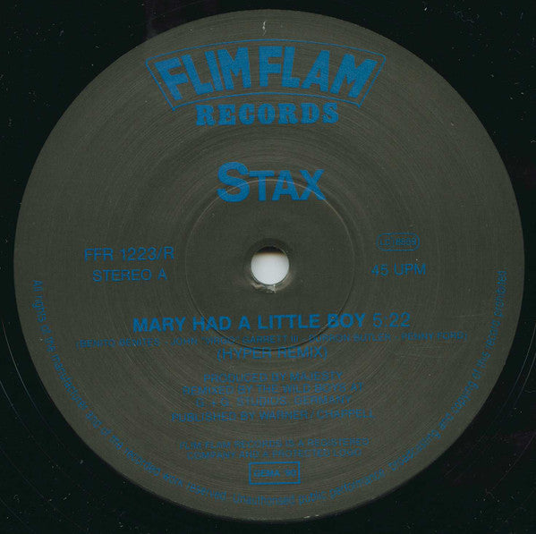 Stax : Mary Had A Little Boy (Hyper Remix) (12")