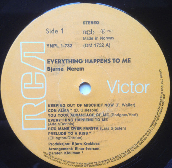 Bjarne Nerem : Everything Happens To Me (LP, Album)