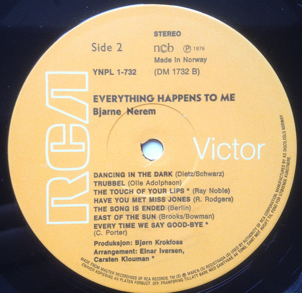 Bjarne Nerem : Everything Happens To Me (LP, Album)