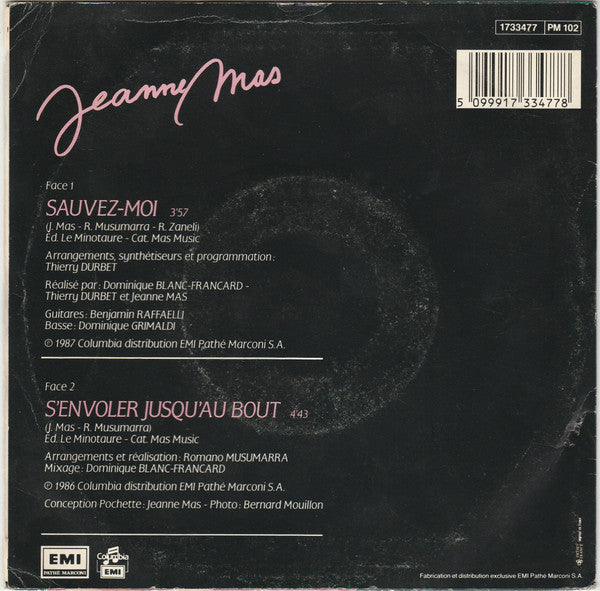 Jeanne Mas : Sauvez Moi (7", Single)