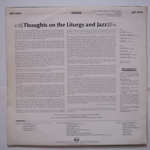 Paul Horn : Jazz Suite On The Mass Texts (LP, Album)