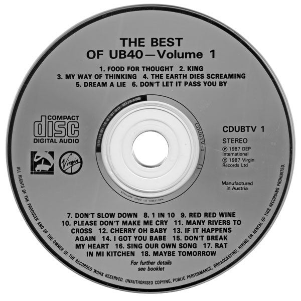 UB40 : The Best Of UB40 - Volume One (CD, Comp, RP)