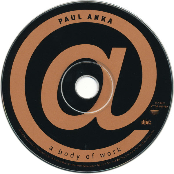 Paul Anka : A Body Of Work (CD, Album, Club)
