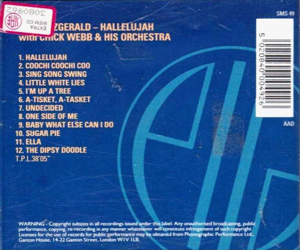 Ella Fitzgerald With Chick Webb And His Orchestra : Hallelujah (CD, Comp)