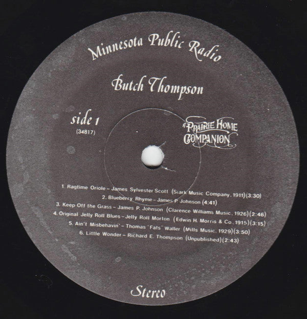 Butch Thompson : Prairie Home Companion (LP, Album)