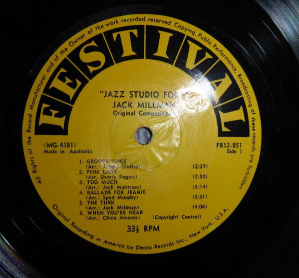 Jack Millman : Jazz Studio 4 (LP, Album, Mono)