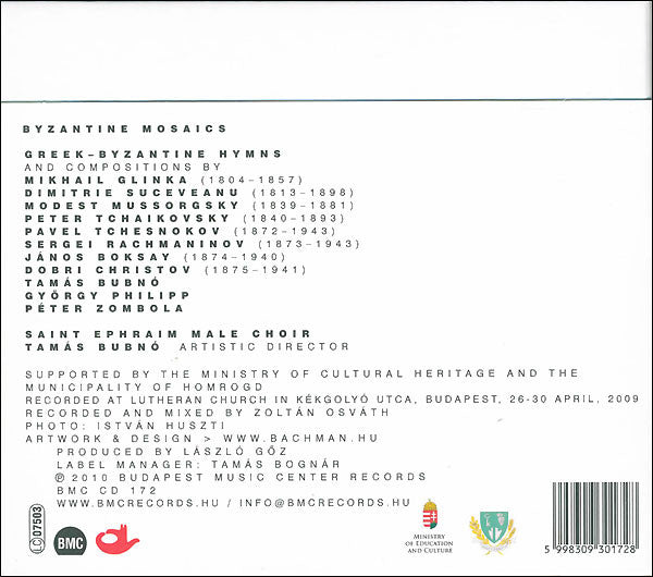Saint Ephraim Male Choir, Tamás Bubnó : Byzantine Mosaics (CD, Album)