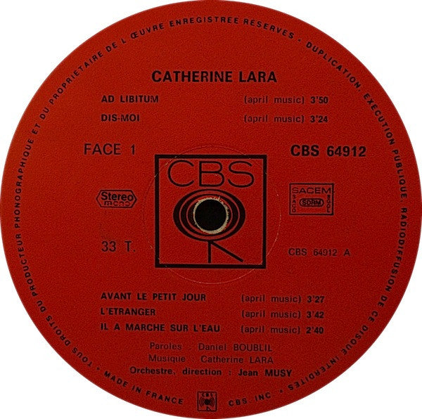 Catherine Lara : Ad Libitum (LP, Album)