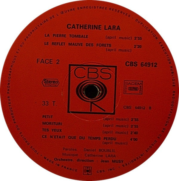 Catherine Lara : Ad Libitum (LP, Album)
