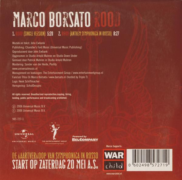 Marco Borsato : Rood (CD, Single)