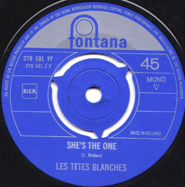 Les Têtes Blanches : She's The One / Mother In Law (7", Single, Mono)