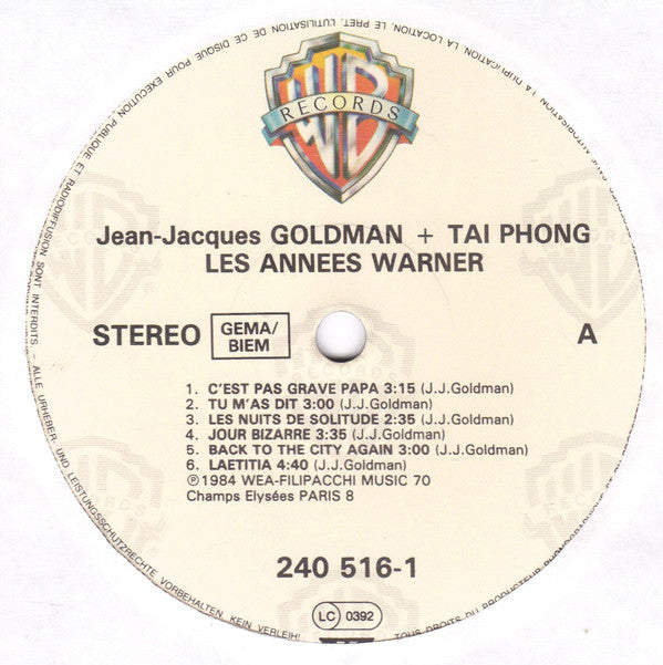 Jean-Jacques Goldman / Tai Phong* : Les Années Warner (LP, Comp)