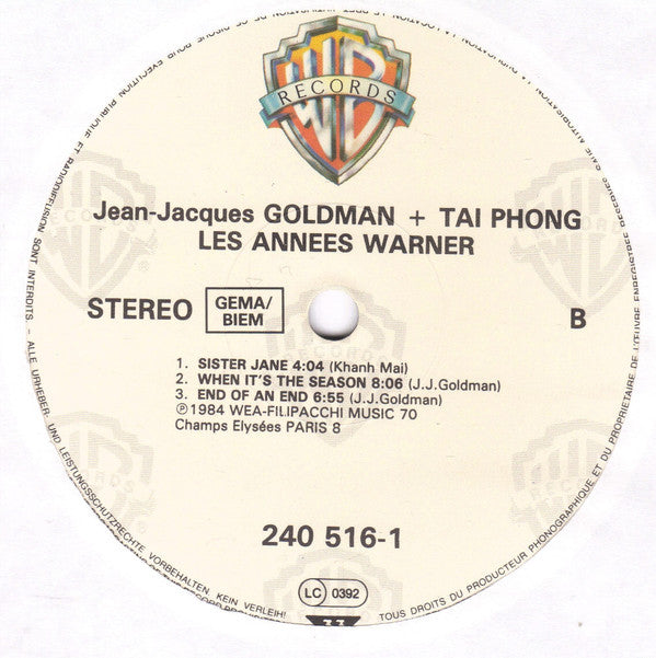 Jean-Jacques Goldman / Tai Phong* : Les Années Warner (LP, Comp)