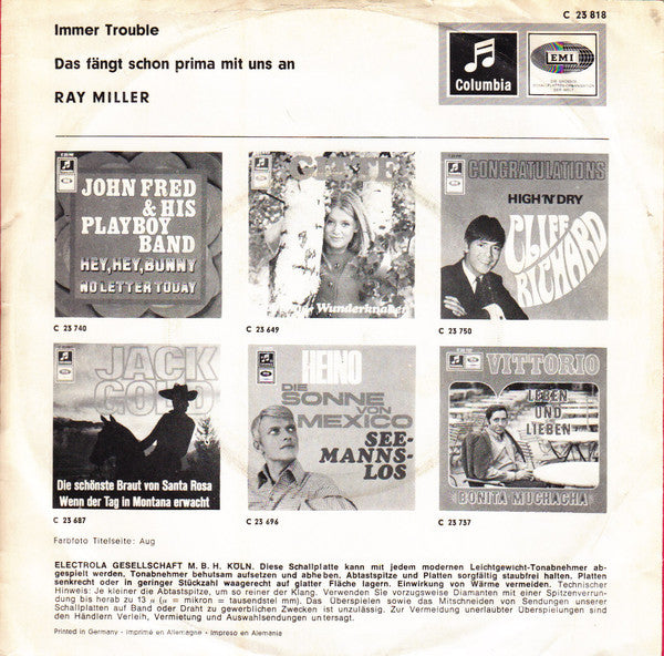 Ray Miller : Immer Trouble (7", Single)