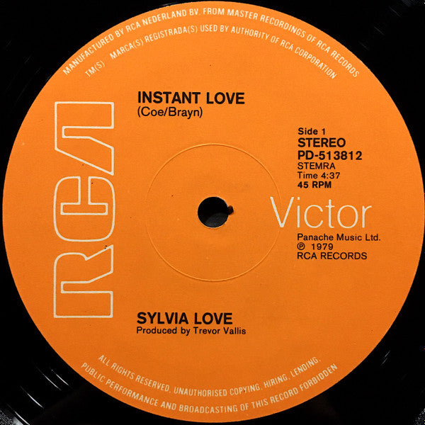 Sylvia Love : Instant Love (12", Single)