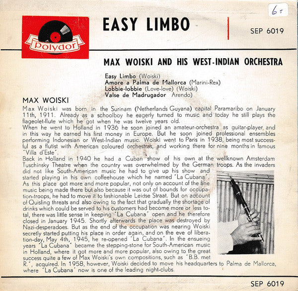 Max Woiski And His West-Indian Orchestra : Easy Limbo (7", EP)
