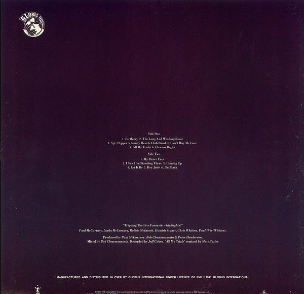 Paul McCartney : Tripping The Live Fantastic - Highlights! (LP, Album, gre)