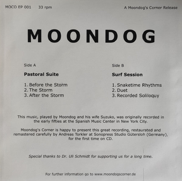 Moondog (2) : Pastoral Suite / Surf Session (7", EP, RE, RM)