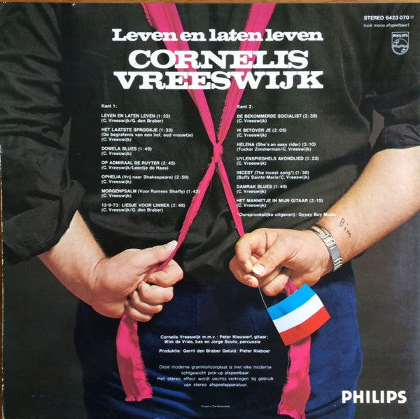 Cornelis Vreeswijk : Leven En Laten Leven (LP, Album, Gat)