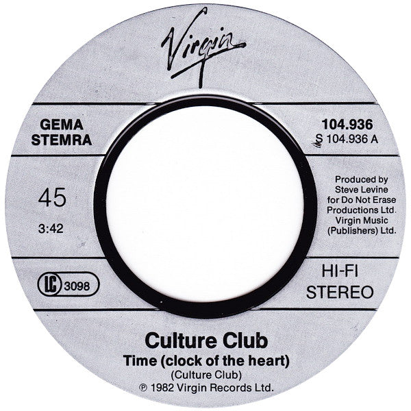 Culture Club : Time (Clock Of The Heart) (7", Single)