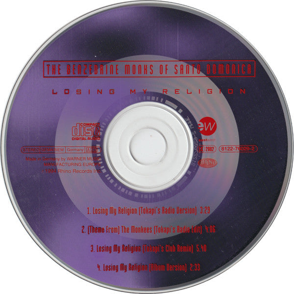 The Benzedrine Monks Of Santo Domonica : Losing My Religion (CD, Maxi)