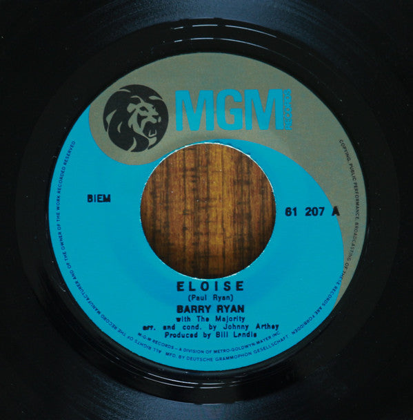 Barry Ryan : Eloise (7", Single)