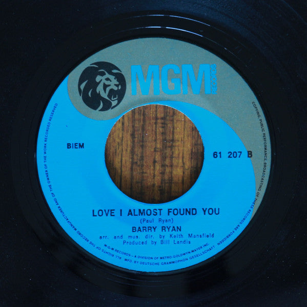 Barry Ryan : Eloise (7", Single)