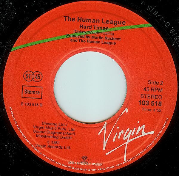The Human League : Love Action (I Believe In Love) (7", Single)