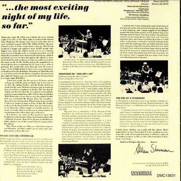 Allan Sherman, Boston Pops Orchestra, Arthur Fiedler : Peter And The Commissar (CD)