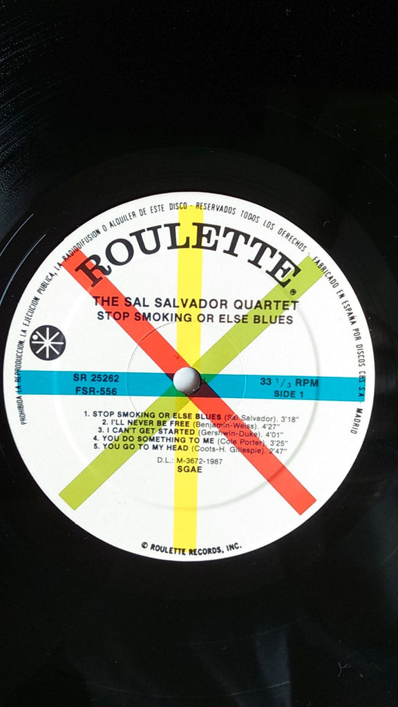 Sal Salvador Quartet : Stop Smoking Or Else Blues (LP, Album, RE)