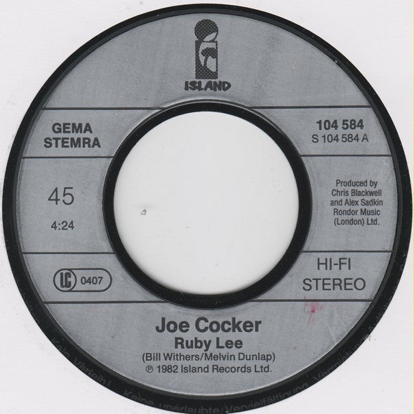 Joe Cocker : Ruby Lee (7", Single)