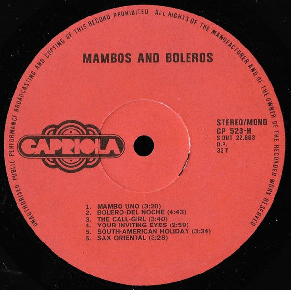 Chico And His Orchestra : Mambos And Boleros (LP)