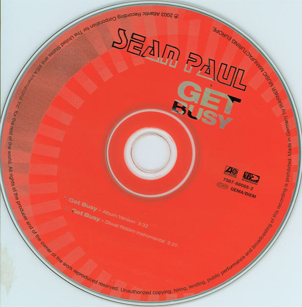 Sean Paul : Get Busy (CD, Single)