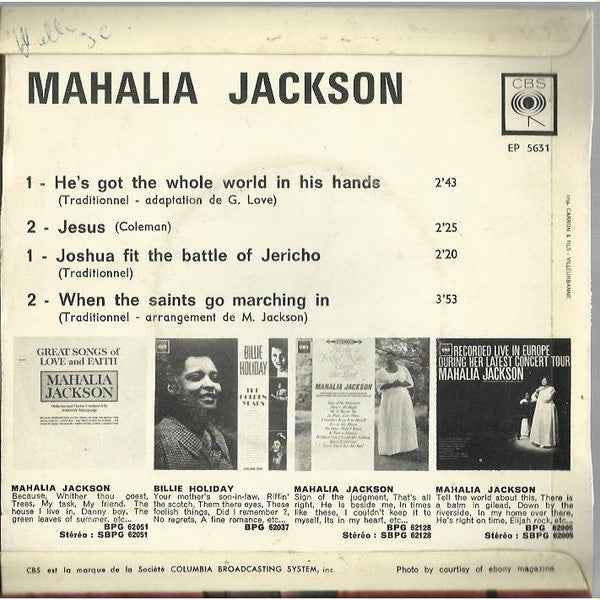 Mahalia Jackson : He's Got The Whole World In His Hands (7", EP)