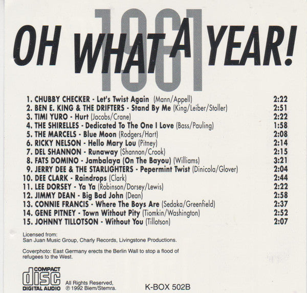 Various : Oh What A Year! 1961 (CD, Comp)