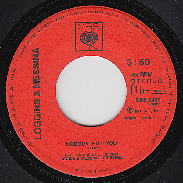 Loggins And Messina : Nobody But You (7", Single)