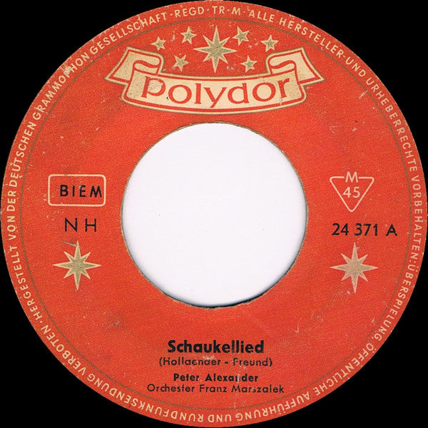 Peter Alexander : Schaukellied (7", Single, Mono)