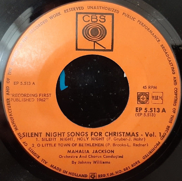 Mahalia Jackson : Songs For Christmas Vol. 1 (7", EP)
