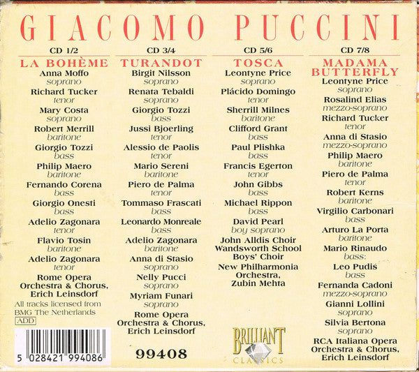 Giacomo Puccini : Puccini The Great Operas (8xCD, Comp)